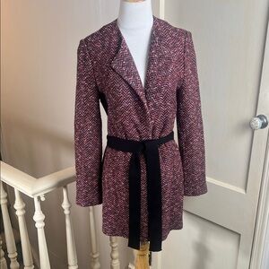 ST. JOHN • Women's Herringbone Jacket with Belt